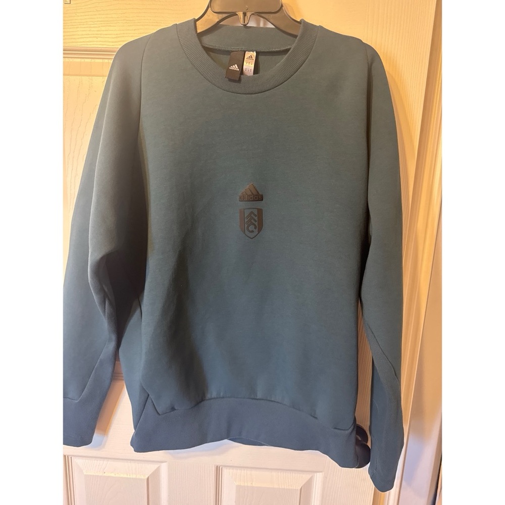 Adidas Z.N.E. Fulham FC Crewneck Sweatshirt Men M Green Tonal Log